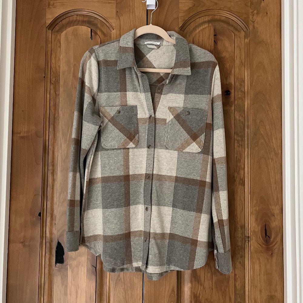 Neuflora New York Button Down — Grey Plaid — Large